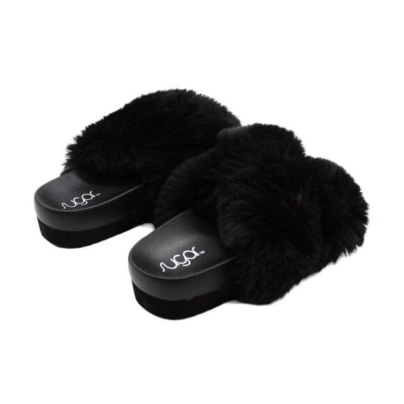 Sugar Womens Beach Day Faux Leather Crossover Platform Sandals - Picture 6 of 8